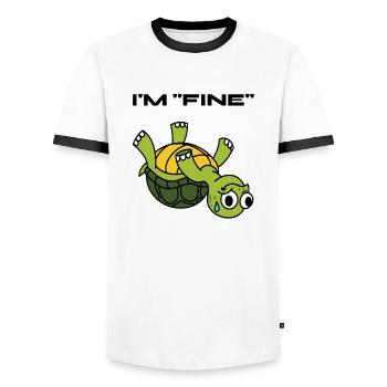 I love turtle pet animal lover gift - Men's Ringer Shirt - white/black - Front - AI Model Female 172 light (172cm) & AI Model Male 178 dark (178cm)