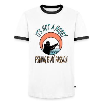 Fishermen Fishing Fishing Fishing Gift Idea - Men's Ringer Shirt - white/black - Front - AI Model Female 172 light (172cm) & AI Model Male 178 dark (178cm)