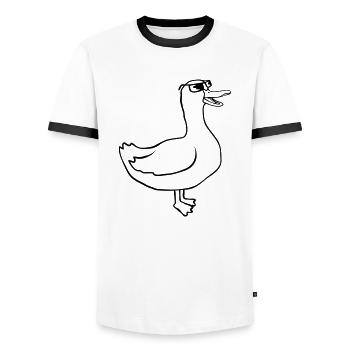 Sonnenbrille Comic Gans Cool - Männer Kontrast-T-Shirt - Weiß/Schwarz - Vorne - AI Model Female 172 light (172cm) & AI Model Male 178 dark (178cm)