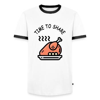 Chicken food delicious food cook gourmet gift - Men's Ringer Shirt - white/black - Front - AI Model Female 172 light (172cm) & AI Model Male 178 dark (178cm)
