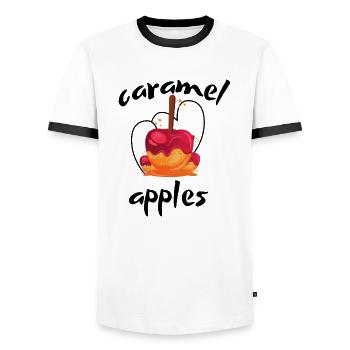 Caramel apples - for lover sweet candy food - Men's Ringer Shirt - white/black - Front - AI Model Female 172 light (172cm) & AI Model Male 178 dark (178cm)