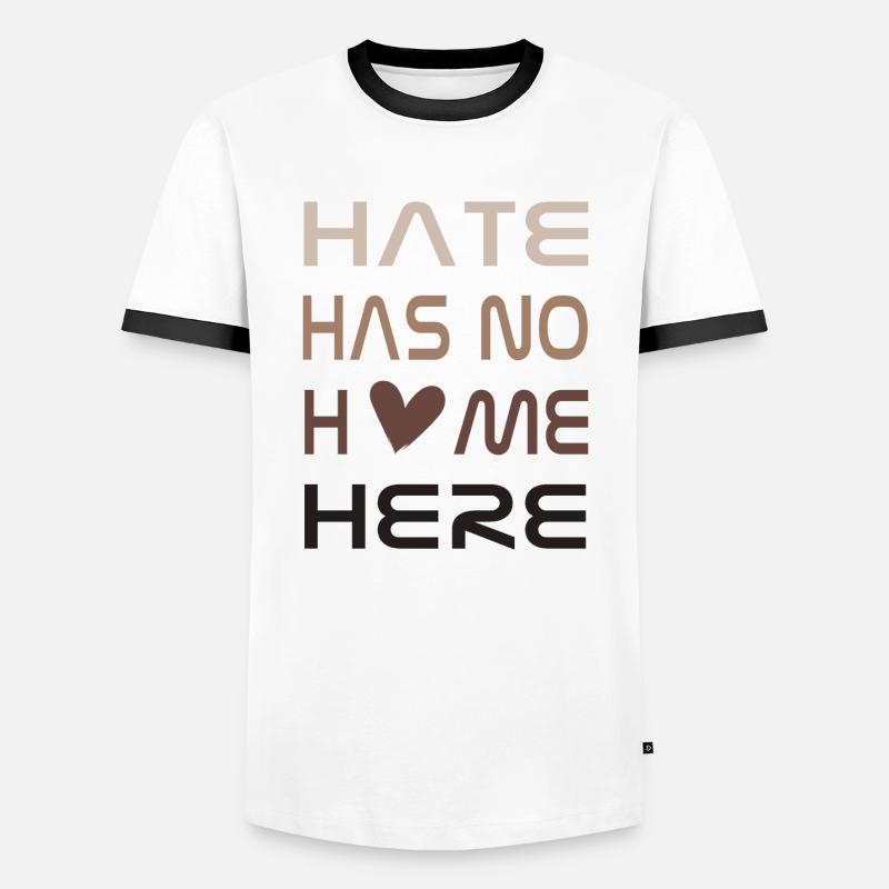 Hate has no home here - Männer Kontrast-T-Shirt - Weiß/Schwarz