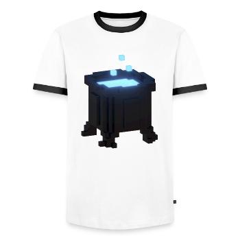 Ocean Blue Fantasy Magic Mug Metal Witch Cauldron - Men's Ringer Shirt - white/black - Front - AI Model Female 172 light (172cm) & AI Model Male 178 dark (178cm)