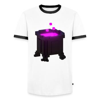 FFantasy Pink T Shirt Magic Metal Witch Cauldron - Men's Ringer Shirt - white/black - Front - AI Model Female 172 light (172cm) & AI Model Male 178 dark (178cm)