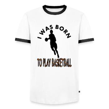 I love playing basketball basketball gift - Men's Ringer Shirt - white/black - Front - AI Model Female 172 light (172cm) & AI Model Male 178 dark (178cm)