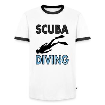 Gerätetaucher Taucher schwimmen tauchen Geschenk - Männer Kontrast-T-Shirt - Weiß/Schwarz - Vorne - AI Model Female 172 light (172cm) & AI Model Male 178 dark (178cm)