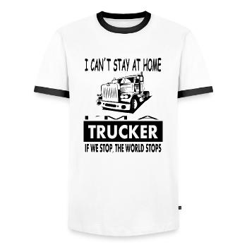 Truck driver Truck drive truck driver cool saying - Men's Ringer Shirt - white/black - Front - AI Model Female 172 light (172cm) & AI Model Male 178 dark (178cm)