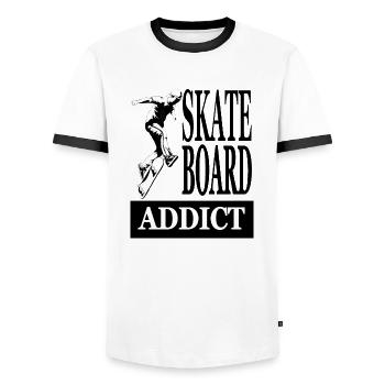 Skateboard fahren Skater Longboard skate Geschenk - Männer Kontrast-T-Shirt - Weiß/Schwarz - Vorne - AI Model Female 172 light (172cm) & AI Model Male 178 dark (178cm)
