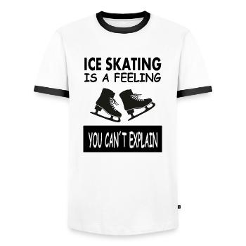 ice skating figure skating figure skating gift - Men's Ringer Shirt - white/black - Front - AI Model Female 172 light (172cm) & AI Model Male 178 dark (178cm)