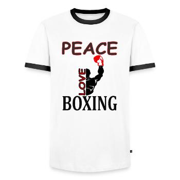boxing ist meine Leidenschaft Boxkampf Geschenk - Männer Kontrast-T-Shirt - Weiß/Schwarz - Vorne - AI Model Female 172 light (172cm) & AI Model Male 178 dark (178cm)