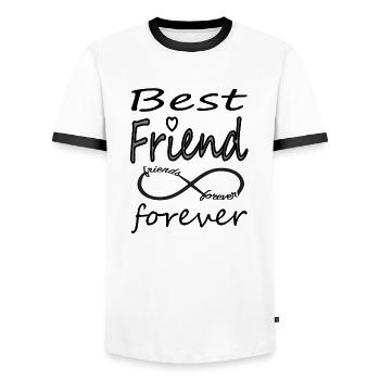 Best Friend Best Friend Friendship Gift - Men's Ringer Shirt - white/black - Front - AI Model Female 172 light (172cm) & AI Model Male 178 dark (178cm)