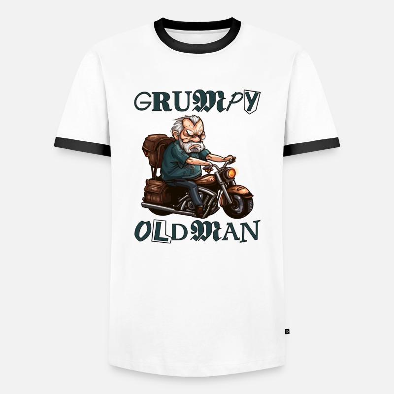 GRUMPY OLD MAN - Men's Ringer Shirt - white/black