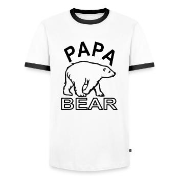 Papa bear brown bear white bear polar bear bear gift idea - Men's Ringer Shirt - white/black - Front - AI Model Female 172 light (172cm) & AI Model Male 178 dark (178cm)