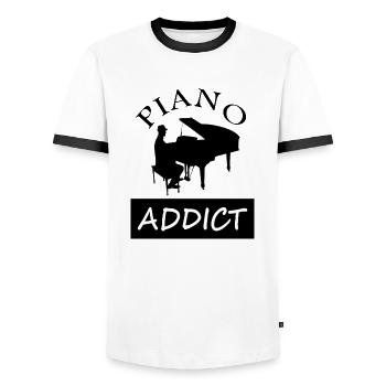 Piano süchtig Klavier Musikinstrument Geschenkidee - Männer Kontrast-T-Shirt - Weiß/Schwarz - Vorne - AI Model Female 172 light (172cm) & AI Model Male 178 dark (178cm)