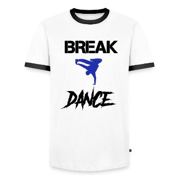 Break Dance - Men's Ringer Shirt - white/black - Front - AI Model Female 172 light (172cm) & AI Model Male 178 dark (178cm)