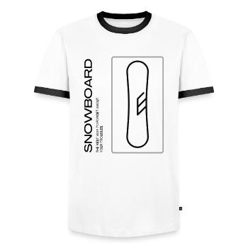 Snowboard - Oubliez vos soucis ! - T-shirt contrasté Homme - blanc/noir - Devant - AI Model Female 172 light (172cm) & AI Model Male 178 dark (178cm)