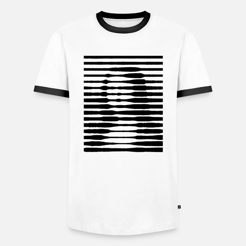 MONA - Männer Kontrast-T-Shirt - Weiß/Schwarz