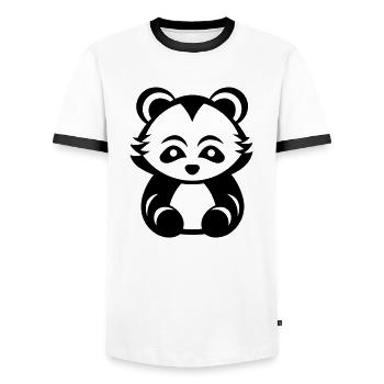 panda roux - T-shirt contrasté Homme - blanc/noir - Devant - AI Model Female 172 light (172cm) & AI Model Male 178 dark (178cm)