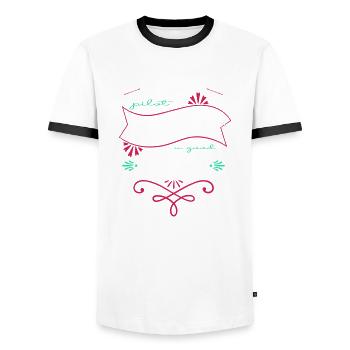 Night Sky Planets Funny Quote Astrophysics Happy - Men's Ringer Shirt - white/black - Front - AI Model Female 172 light (172cm) & AI Model Male 178 dark (178cm)