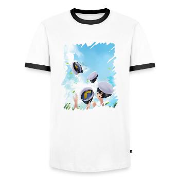 Abschlussfeier 2024 Abiturfeier - Männer Kontrast-T-Shirt - Weiß/Schwarz - Vorne - AI Model Female 172 light (172cm) & AI Model Male 178 dark (178cm)