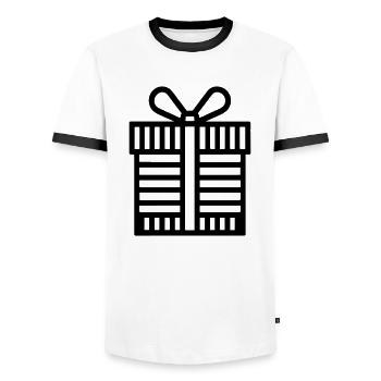 Kleine Geschenkbox - Männer Kontrast-T-Shirt - Weiß/Schwarz - Vorne - AI Model Female 172 light (172cm) & AI Model Male 178 dark (178cm)
