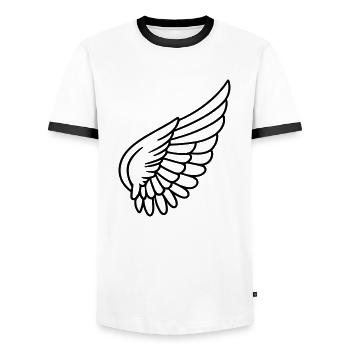 Ailes d'ange - T-shirt contrasté Homme - blanc/noir - Devant - AI Model Female 172 light (172cm) & AI Model Male 178 dark (178cm)