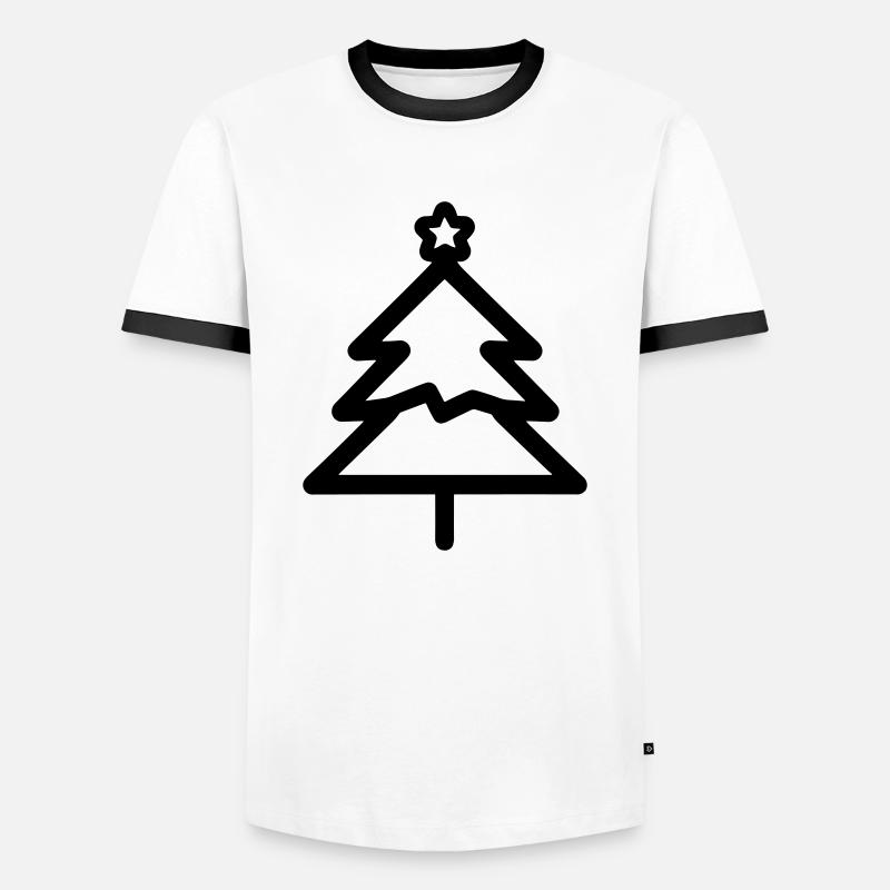 Weihnachtsbaum - Männer Kontrast-T-Shirt - Weiß/Schwarz