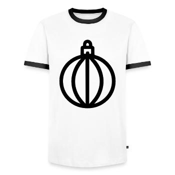 Boule de Noël - T-shirt contrasté Homme - blanc/noir - Devant - AI Model Female 172 light (172cm) & AI Model Male 178 dark (178cm)