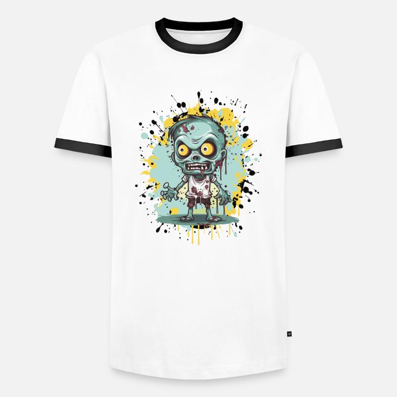 Zombie Comic - Männer Kontrast-T-Shirt - Weiß/Schwarz