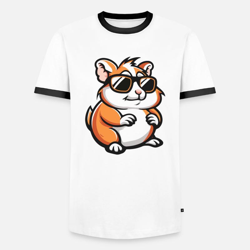 Hamster Comic Cool - Men's Ringer Shirt - white/black