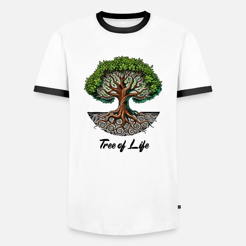 baum des lebens - Männer Kontrast-T-Shirt - Weiß/Schwarz