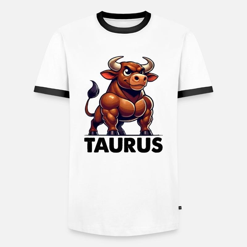 stier comic - Männer Kontrast-T-Shirt - Weiß/Schwarz