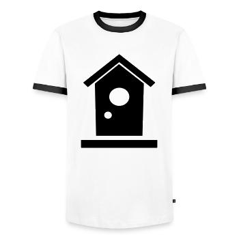 Bird House - Men's Ringer Shirt - white/black - Front - AI Model Female 172 light (172cm) & AI Model Male 178 dark (178cm)