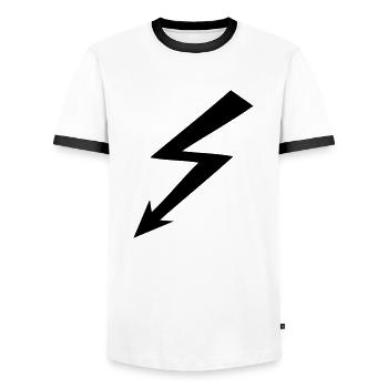 Blitz - Männer Kontrast-T-Shirt - Weiß/Schwarz - Vorne - AI Model Female 172 light (172cm) & AI Model Male 178 dark (178cm)