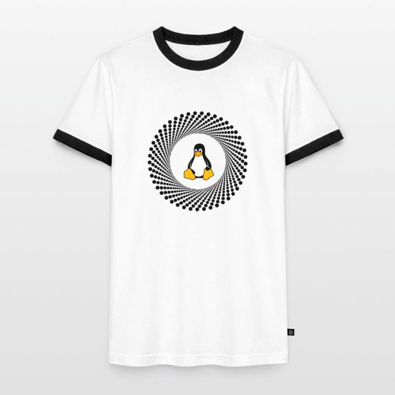 Computer System Penguin Nerd pc inside Program lo Men's Ringer Shirt
