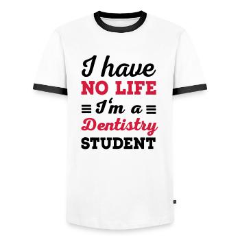 Dentiste - T-shirt contrasté Homme - blanc/noir - Devant - AI Model Female 172 light (172cm) & AI Model Male 178 dark (178cm)