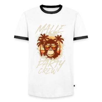 Malle Crew Party Affe Mallorca - Männer Kontrast-T-Shirt - Weiß/Schwarz - Vorne - AI Model Female 172 light (172cm) & AI Model Male 178 dark (178cm)