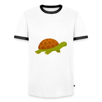 Ich Will Ja Nicht Angeben - Schildkröte Morgen - Männer Kontrast-T-Shirt - Weiß/Schwarz - Vorne - AI Model Female 172 light (172cm) & AI Model Male 178 dark (178cm)