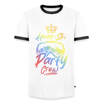 Après-ski Party Crew Coloré - T-shirt contrasté Homme - blanc/noir - Devant - AI Model Female 172 light (172cm) & AI Model Male 178 dark (178cm)