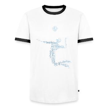 Volleyball Herren Damen Volleyballer Volleyballspi - Männer Kontrast-T-Shirt - Weiß/Schwarz - Vorne - AI Model Female 172 light (172cm) & AI Model Male 178 dark (178cm)