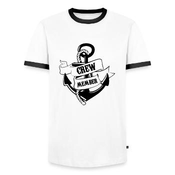 membre d'équipage ancre 01 - T-shirt contrasté Homme - blanc/noir - Devant - AI Model Female 172 light (172cm) & AI Model Male 178 dark (178cm)