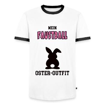 Faustball Spielerin Faustballerin Oster Geschenk - Männer Kontrast-T-Shirt - Weiß/Schwarz - Vorne - AI Model Female 172 light (172cm) & AI Model Male 178 dark (178cm)