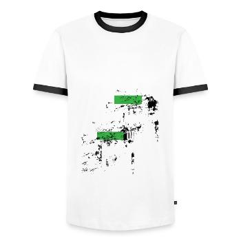 Hob i recht - bayerischer Spruch - Männer Kontrast-T-Shirt - Weiß/Schwarz - Vorne - AI Model Female 172 light (172cm) & AI Model Male 178 dark (178cm)