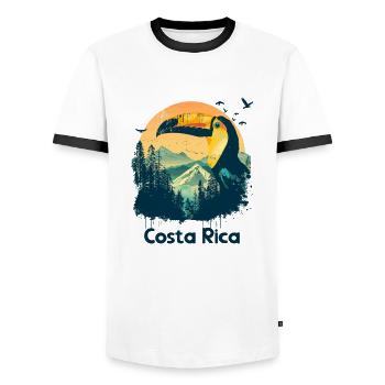 Toucan Costa Rica Animal Bird Holiday - Men's Ringer Shirt - white/black - Front - AI Model Female 172 light (172cm) & AI Model Male 178 dark (178cm)
