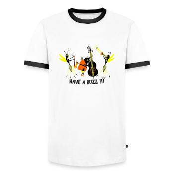 Jazz festival - Männer Kontrast-T-Shirt - Weiß/Schwarz - Vorne - AI Model Female 172 light (172cm) & AI Model Male 178 dark (178cm)
