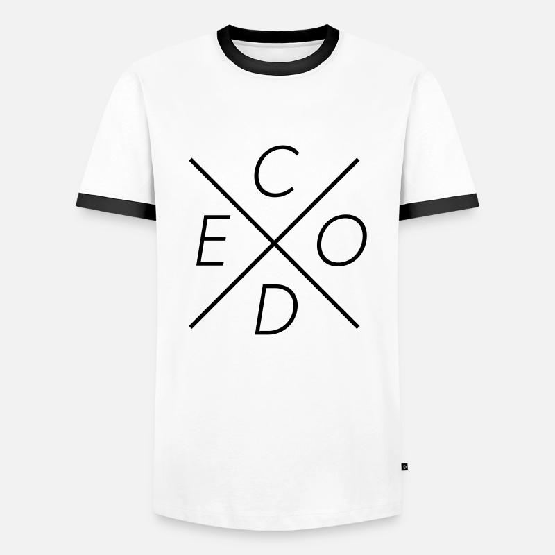 code - Men's Ringer Shirt - white/black