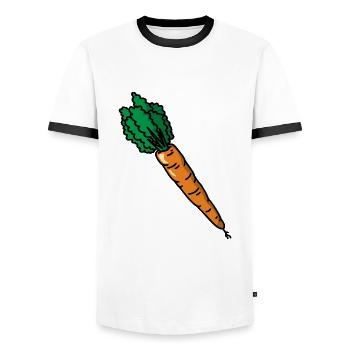 Carotte carotte carotte carotte - T-shirt contrasté Homme - blanc/noir - Devant - AI Model Female 172 light (172cm) & AI Model Male 178 dark (178cm)