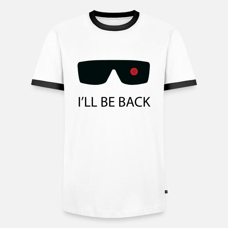 I'll be back! / Gift idea - Men's Ringer Shirt - white/black