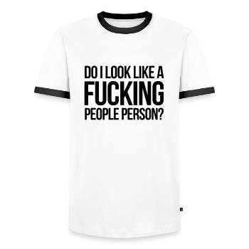 Funny - T-shirt contrasté Homme - blanc/noir - Devant - AI Model Female 172 light (172cm) & AI Model Male 178 dark (178cm)