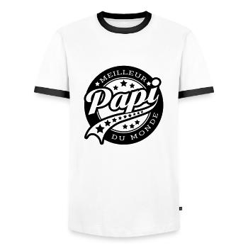 meilleur papy du monde - T-shirt contrasté Homme - blanc/noir - Devant - AI Model Female 172 light (172cm) & AI Model Male 178 dark (178cm)